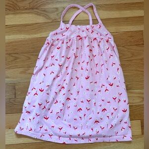 Hanna Andersson Girls’ 100/4 Soft Knit Pink Floral Crossback Sundress